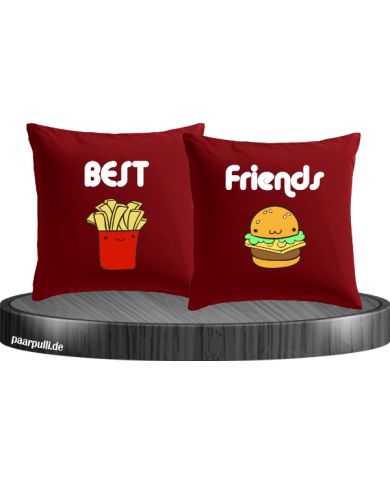 Pommes und Burger Kissenbezüge für Beste Freunde Set Pommes und Burger Kissenbezüge für Beste Freunde Set