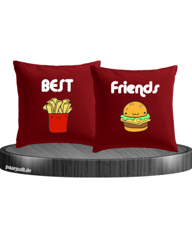 Pommes und Burger Kissenbezüge für Beste Freunde