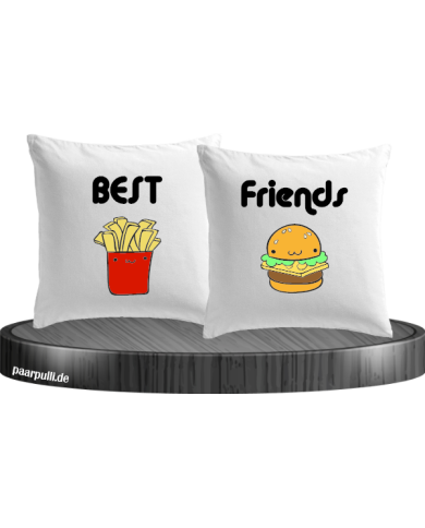 Pommes und Burger Kissenbezüge für Beste Freunde Set Pommes und Burger Kissenbezüge für Beste Freunde Set