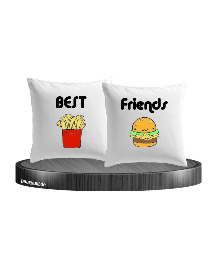 Pommes und Burger Kissenbezüge für Beste Freunde Set