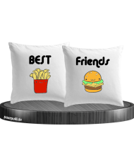 Pommes und Burger Kissenbezüge für Beste Freunde Set