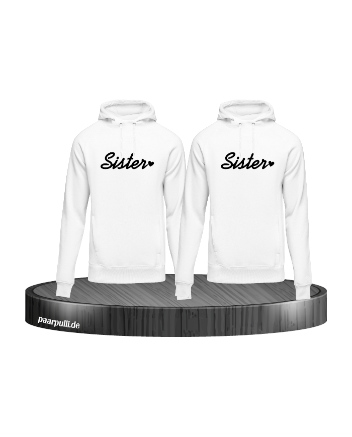 Sister Heart Hoodies für Beste Freunde
