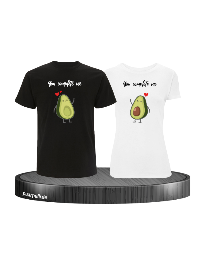 Pärchen T Shirt Set bedruckt mit You complete Me