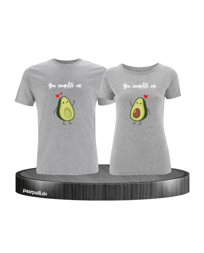 Pärchen T Shirt Set bedruckt mit You complete Me