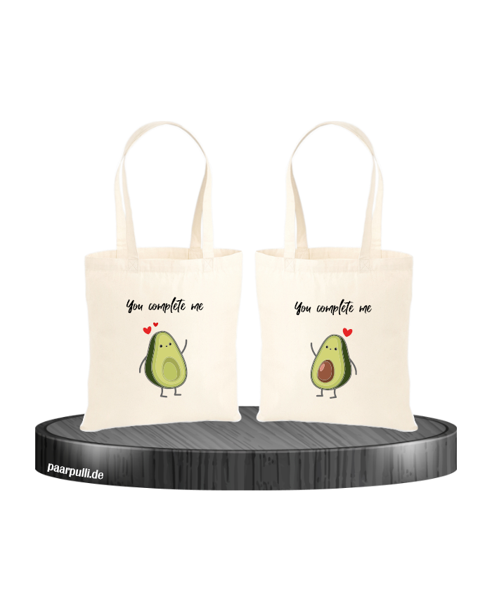 You Complete Me - Avocado Jutebeutel Set