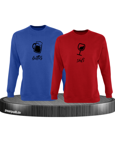 Bitter Süße Liebe Partnerlook Sweatshirt Bitter Süße Liebe Partnerlook Sweatshirt