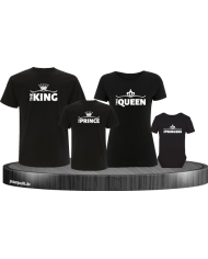 King Family 4er Familienset T-Shirts mit  Babybody
