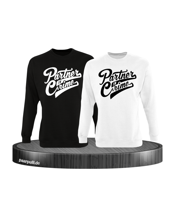 Partner in Crime Pärchen Sweatshirt schwarz weiß