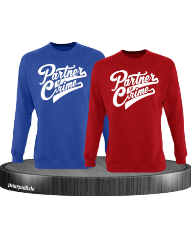 Partner in Crime Pärchen Sweatshirt blau rot Partner in Crime Pärchen Sweatshirt blau rot