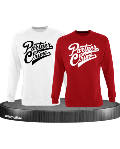 Partner in Crime Pärchen Sweatshirt rot weiß Partner in Crime Pärchen Sweatshirt rot weiß