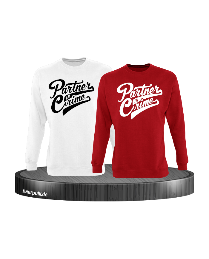 Partner in Crime Pärchen Sweatshirt rot weiß