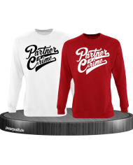 Partner in Crime Pärchen Sweatshirt rot weiß