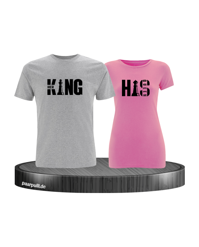 Her King His Queen Pärchen T-Shirt