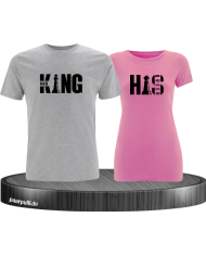 Her King His Queen Pärchen T-Shirt
