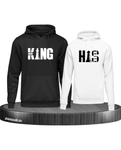 Her King His Queen Hoodie schwarz weiß Her King His Queen Hoodie schwarz weiß