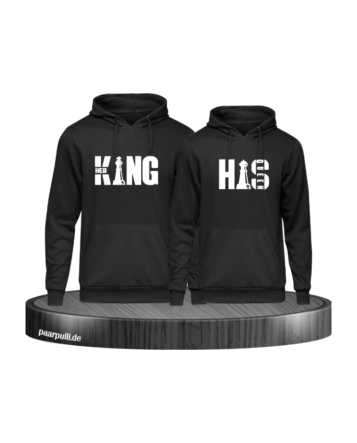 Her King His Queen Hoodie scwarz
