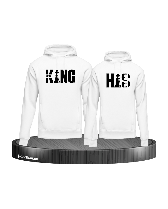 Her King His Queen Hoodie weiß