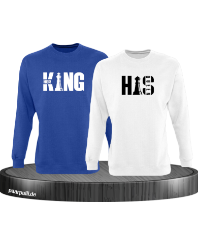 Her King His Queen Sweatshirt Blau Weiß Her King His Queen Sweatshirt Blau Weiß
