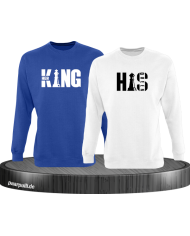Her King His Queen Sweatshirt Blau Weiß