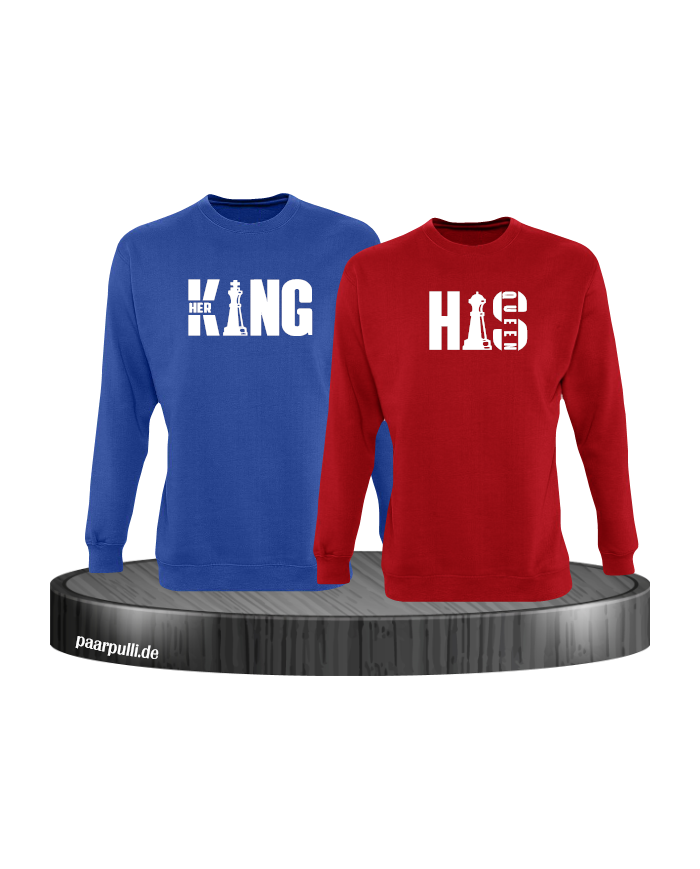 Her King His Queen Sweatshirt Blau Rot