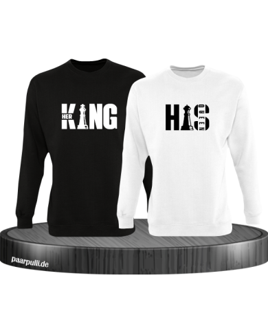 Her King His Queen Sweatshirt Schwarz weiß Her King His Queen Sweatshirt Schwarz weiß