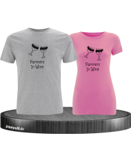 Partner in Wine Pärchen T-Shirt Grau Rosa