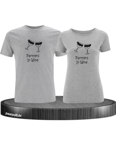 Partner in Wine Pärchen T-Shirt Grau Partner in Wine Pärchen T-Shirt Grau