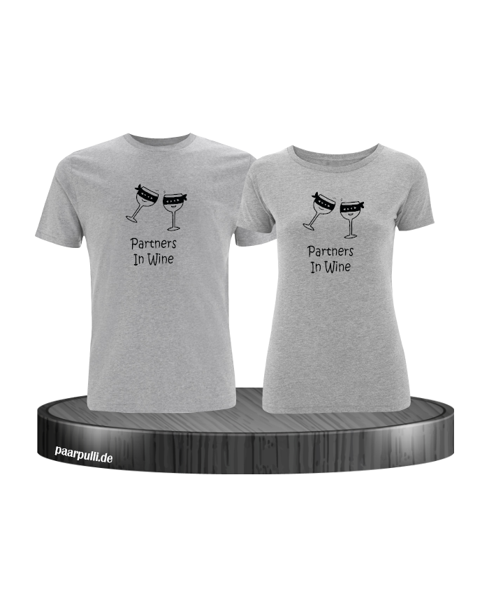 Partner in Wine Pärchen T-Shirt Grau