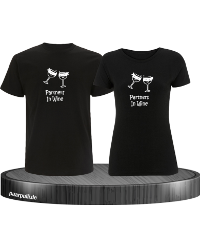 Partner in Wine Pärchen T-Shirt Schwarz Partner in Wine Pärchen T-Shirt Schwarz
