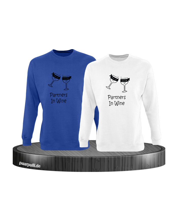 Partner in Wine Sweatshirt blau weiß