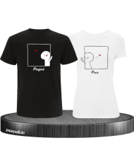 Perfect Pair Pärchen T-Shirt schwarz weiß