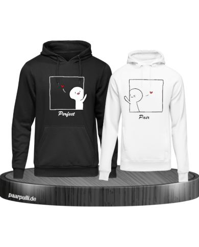 Perfect Pair Hoodie schwarz weiß Perfect Pair Hoodie schwarz weiß