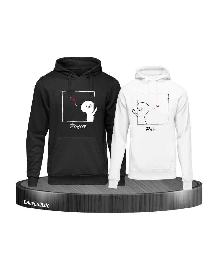 Perfect Pair Hoodie schwarz weiß