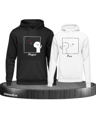 Perfect Pair Hoodie schwarz weiß