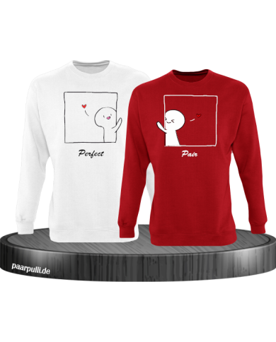 Perfect Pair Sweatshirt weiß rot Perfect Pair Sweatshirt weiß rot