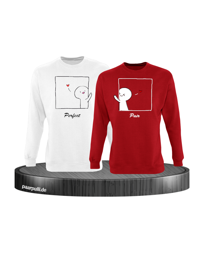 Perfect Pair Sweatshirt weiß rot