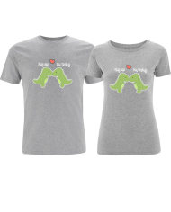 Hug Me I'm Trying Pärchen T-Shirt grau