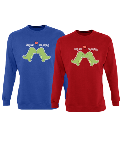 Hug Me I'm Trying Sweatshirt blau rot Hug Me I'm Trying Sweatshirt blau rot