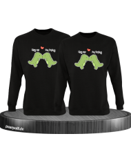 Hug Me I'm Trying Sweatshirt schwarz