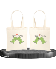 Hug Me I'm Trying Jutebeutel Set