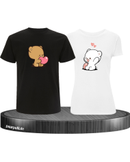 Milk and Mocha  Pärchen T-Shirt schwarz weiß